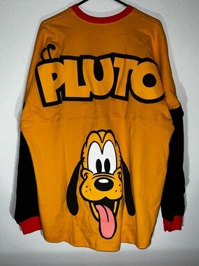 Disney Pluto Long Sleeve Shirt - Yellow & Black with Red Cuffs